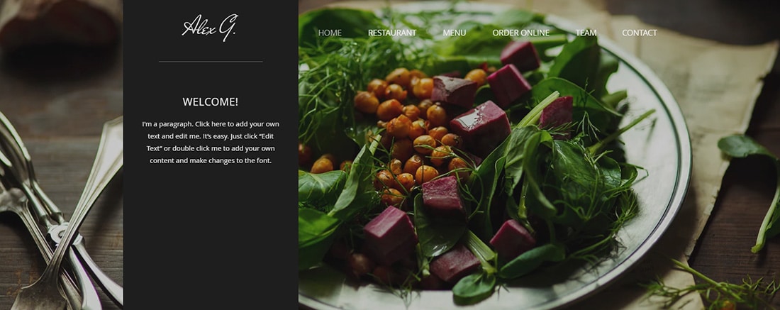 Restaurant Site Website Template WIX