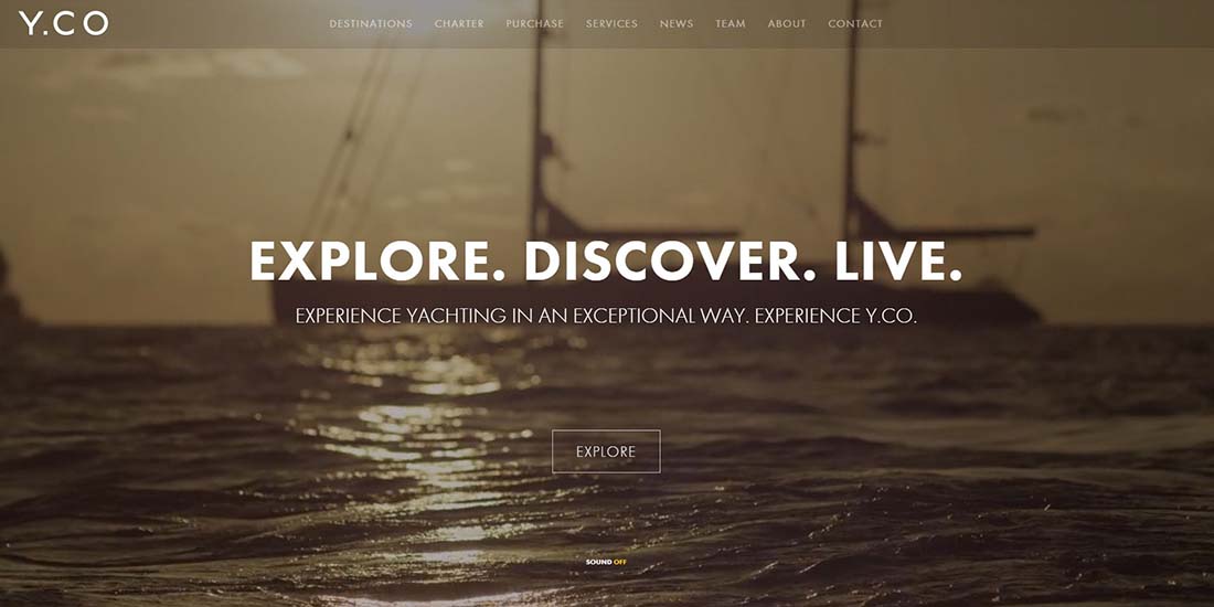The Yacht Company Websites with Background Videos