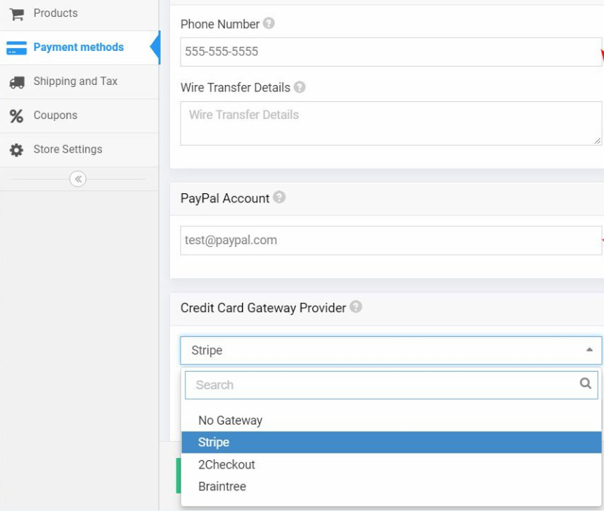 PayPal, wire transfers and other payment gateway integrations