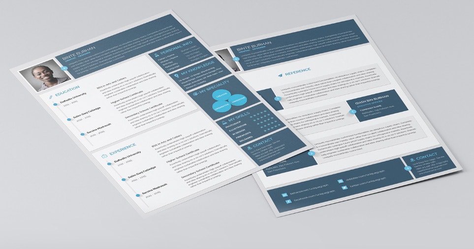 Material Style Resume Template
