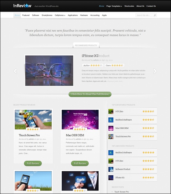 InReview WordPress Reviews Theme