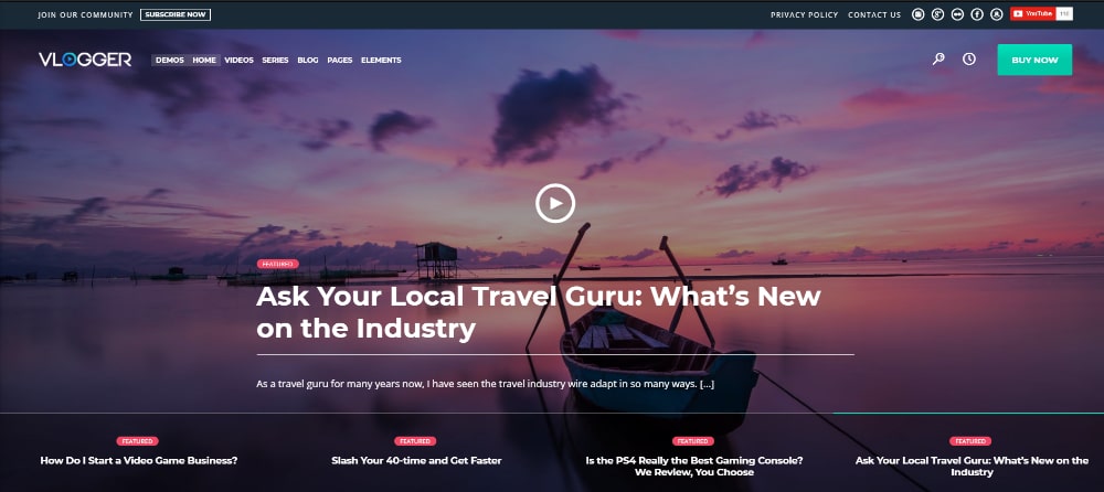Creative WordPress themes for Video Bloggers: Vlogger