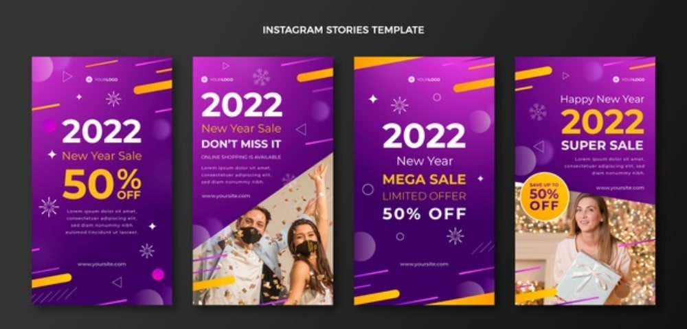 15. Freepik: New Year Sales Instagram Story