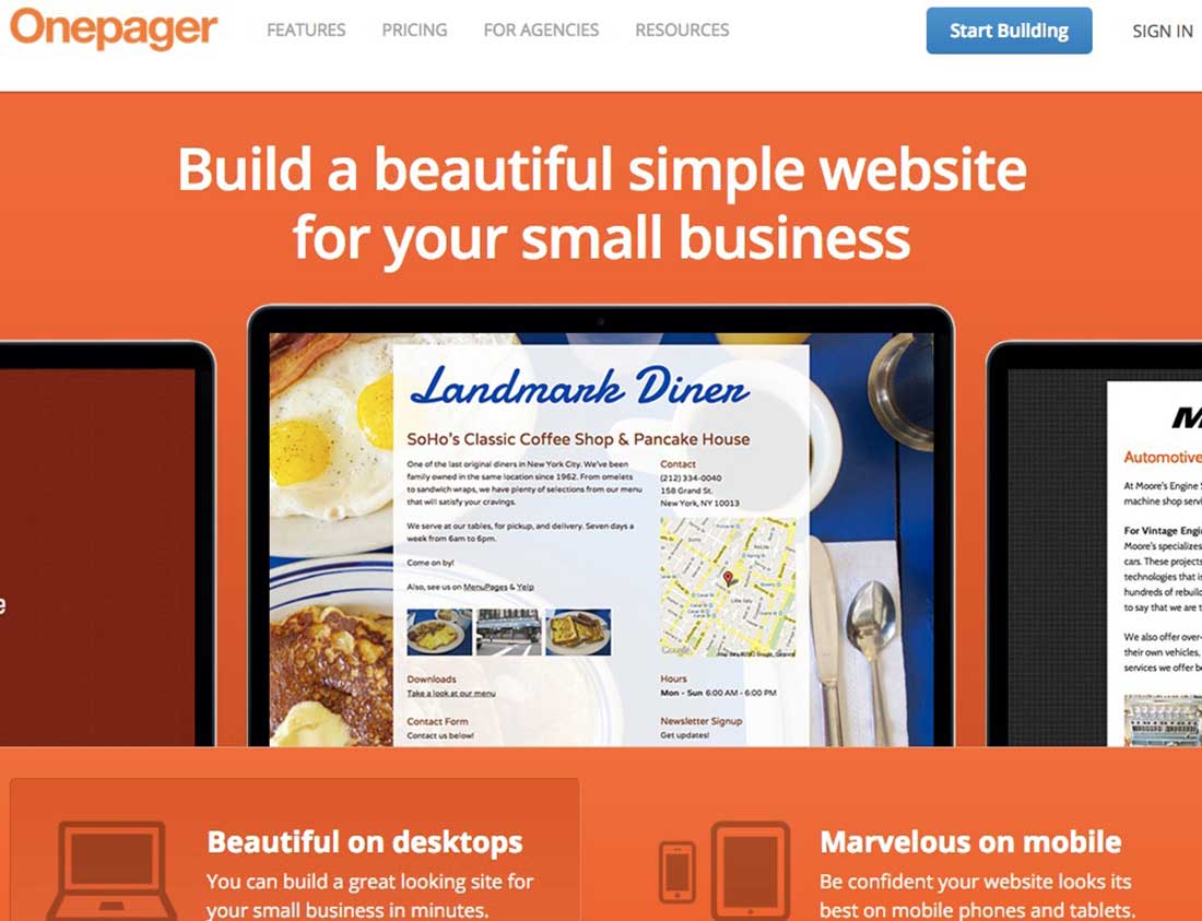 Onepager Site Builder