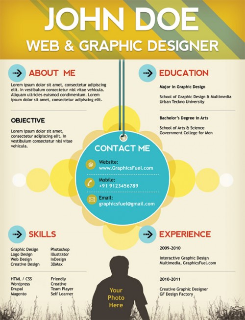 Creative resume / CV PSD template Creative resume / CV PSD template