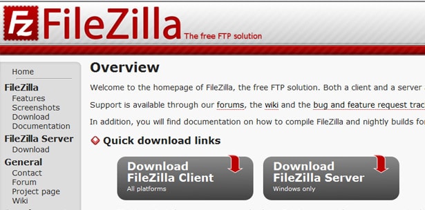 FileZilla free Web Design Tool FileZilla free Web Design Tool