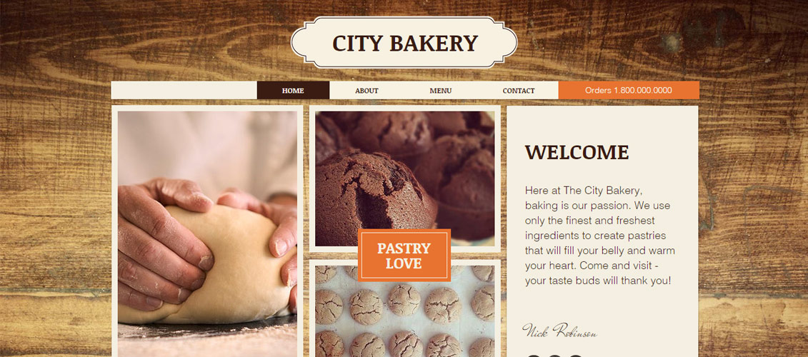 City Bakery Template Free Website Templates for Restaurants