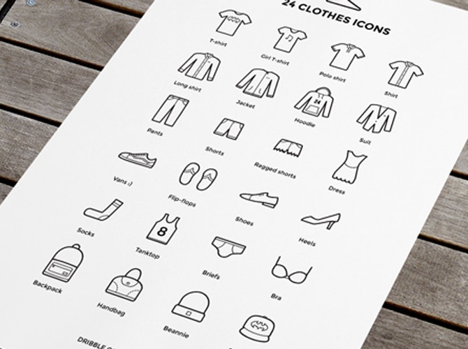 Clothing Icons Set Free PSD