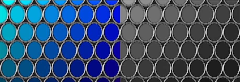 Blue Coloured Paint Pots