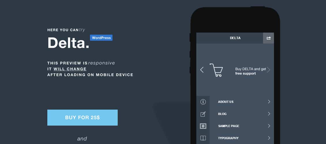 Delta Flat Mobile WordPress Theme