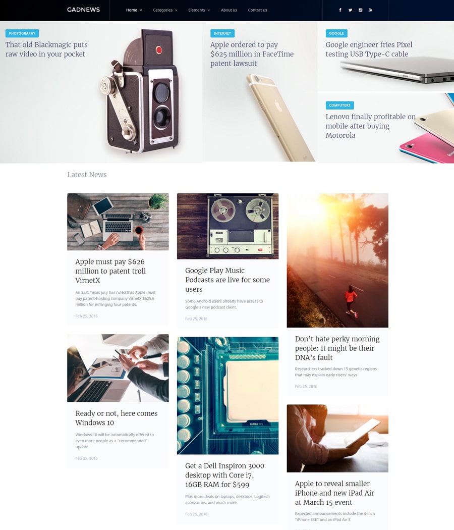 gadnews-gpl wordpress theme
