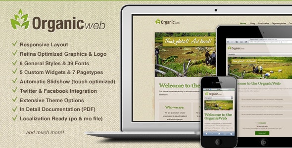 Organic Web - Environmental WordPress Theme