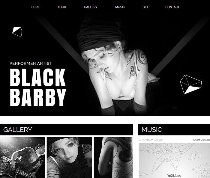 Performing Artist website template