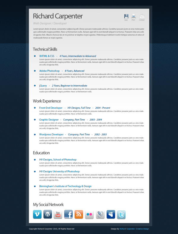 Creative Digital Resume Creative Digital Resume